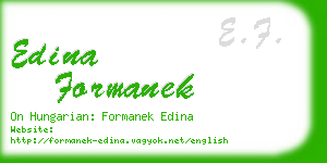 edina formanek business card